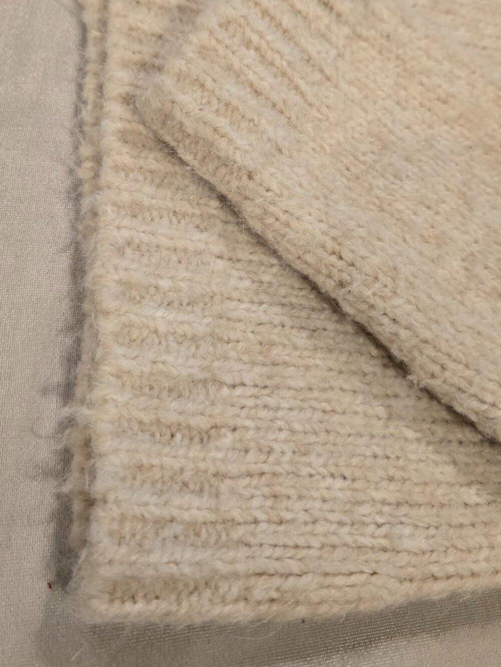 LOFT Turtleneck Sweater Cream Chunky Knit Alpaca Wool Blend Size M - Picture 14 of 15
